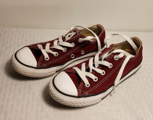 Convers All Star Low Tops Youth 13 Burgundy | eBay