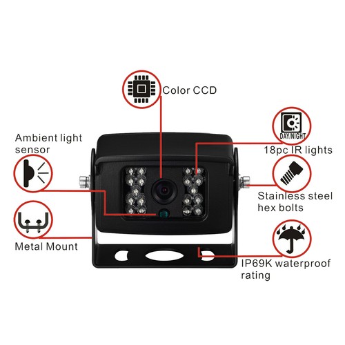 4 PIN Backup Camera Heavy Duty Rear View HD Night Vision For Truck Van Trailer - Picture 4 of 12
