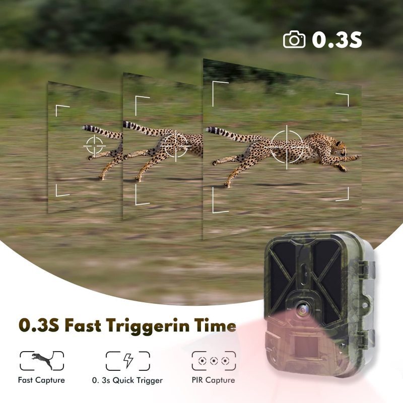Outdoor Trail Camera 4K/30FPS 30MP WiFi Game Camera 10000mAh Rechargeable