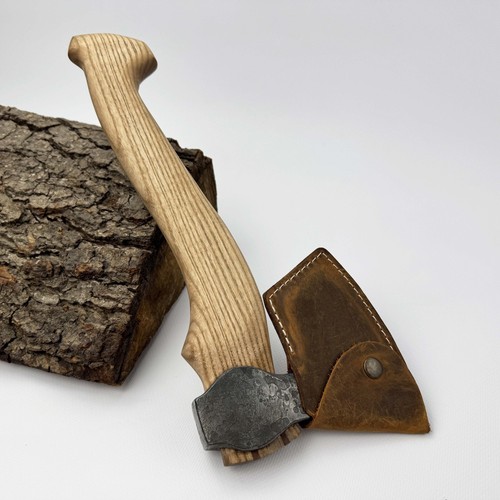 Carving Axe – Hand-Forged 52100 Steel, Ash Handle, Sheath, Ready to Use - Picture 4 of 14