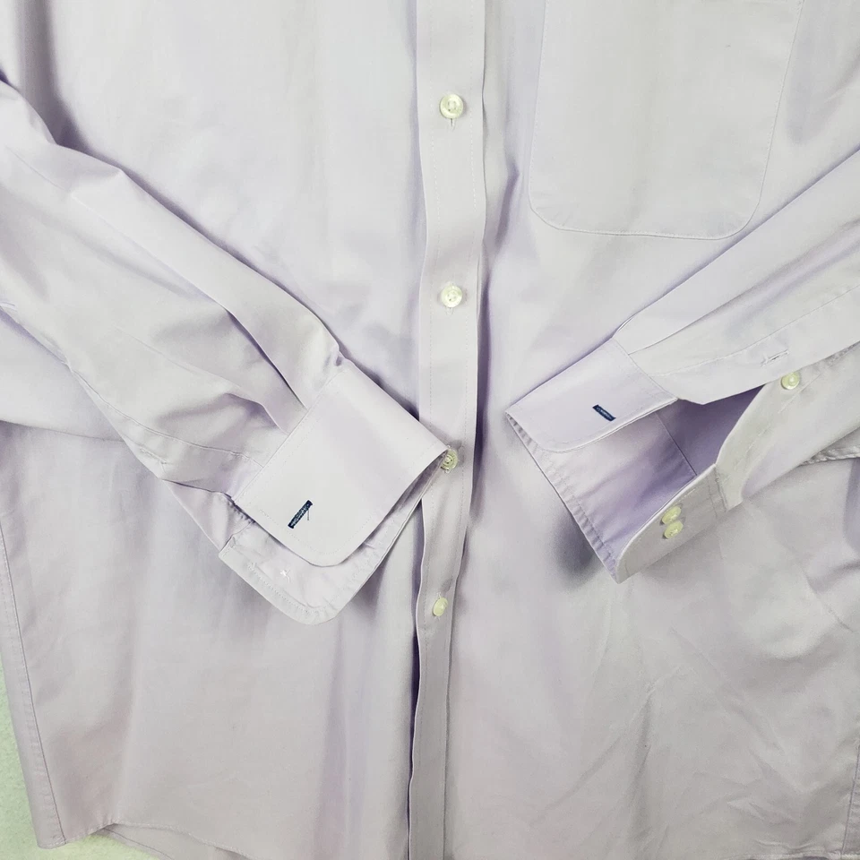 Camisa de vestir Izod para hombre M mediana 15,5 34/35 sarga púrpura manga larga abotonada Foto 2 de 4