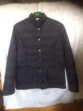 Tigi Wear Navy Quilted Jacket, Popper Closure, Pockets, Funnel Neck 10/12