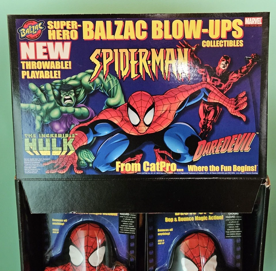 Vintage Spiderman Plush Toy Store Display Blow Ups Marvel Balzac 2002 Catpro NOS - Image 2 of 4