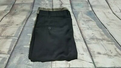 Ermenegildo Zegna Men Black Pleated Cuff Wool Dress Slacks Pants Trousers 36X29