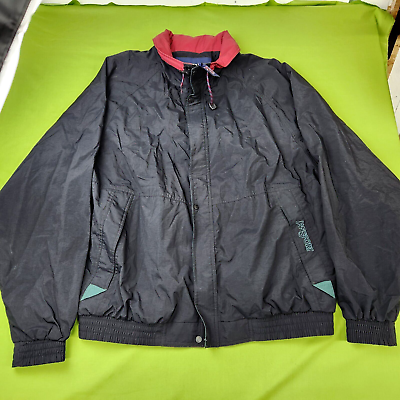 90s Vintage Jansport Black Red Full Zipper Jacket Outerwear 90s Vintage Jansport Black Red Full Zipper Jacket Outerwear