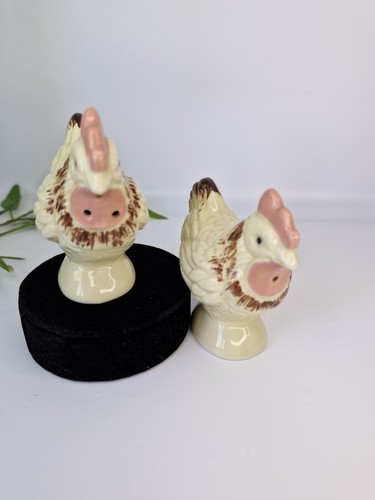 Vintage Salt & Pepper Cruet Set Chicken Rooster Made In Japan Excellent Unused - Picture 8 of 9