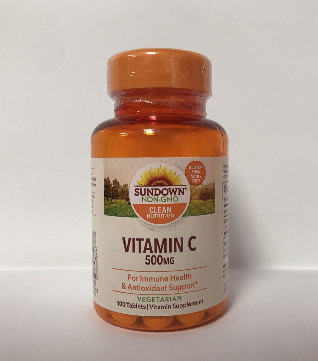 Sundown Non-GMO 500mg Vitamin C-100 Tablets-Immune Support & Antioxidant Health
