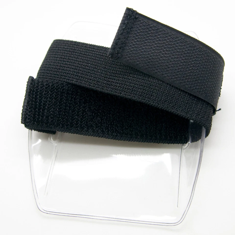 Arm Band ID Badge Holder Vertical with Elastic BLACK Strap - Pack of 100 - Image 2 of 4