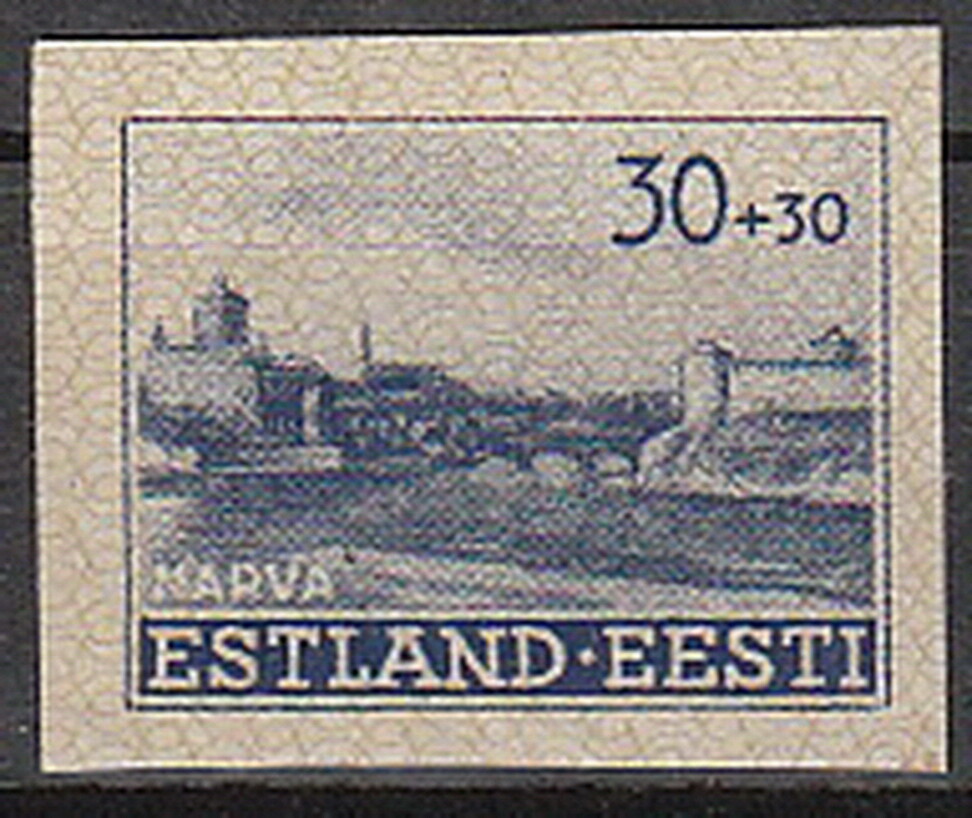 Stamp Germany Estland Mi 06 Sc NB3 1941 WWII Estonia Occupation Narva Imperf MNH