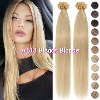 Nail U Tip Fusion Balayage Remy Human Hair Extensions Full Head 150S Thick 1G/S