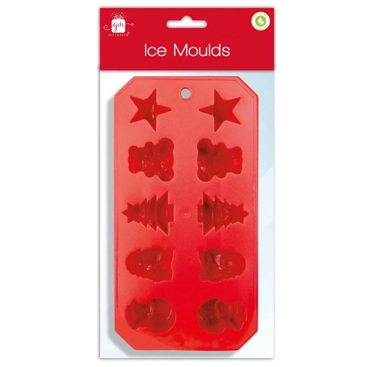 Christmas Ice Cube Mould - 5 Festive Designs on 1 Tray