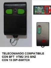 RADIOCOMANDO TELECOMANDO COMPATIBILE BFT 315 MHZ VTM 1 VTM 2 TASTO TASTI VERDE