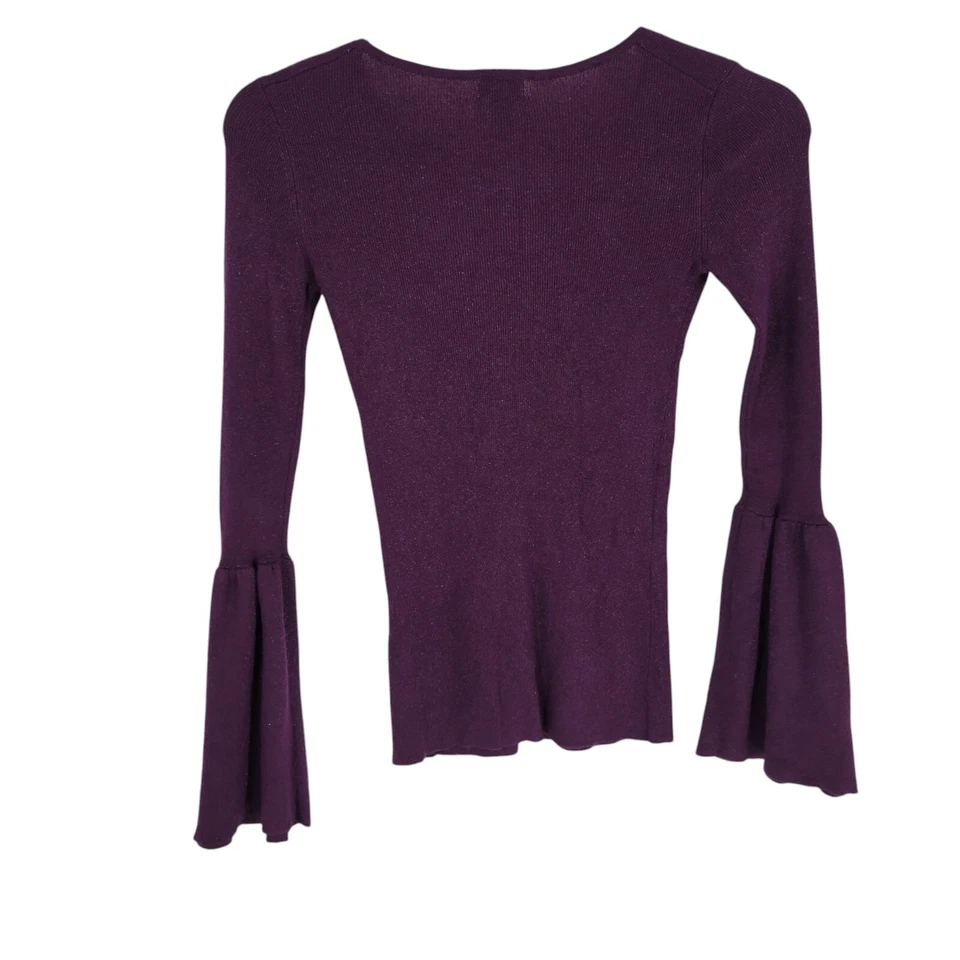 Suéter Top Bisagra Púrpura Brillo Tejido Manga Campana XS Whimsigoth Foto 4 de 4