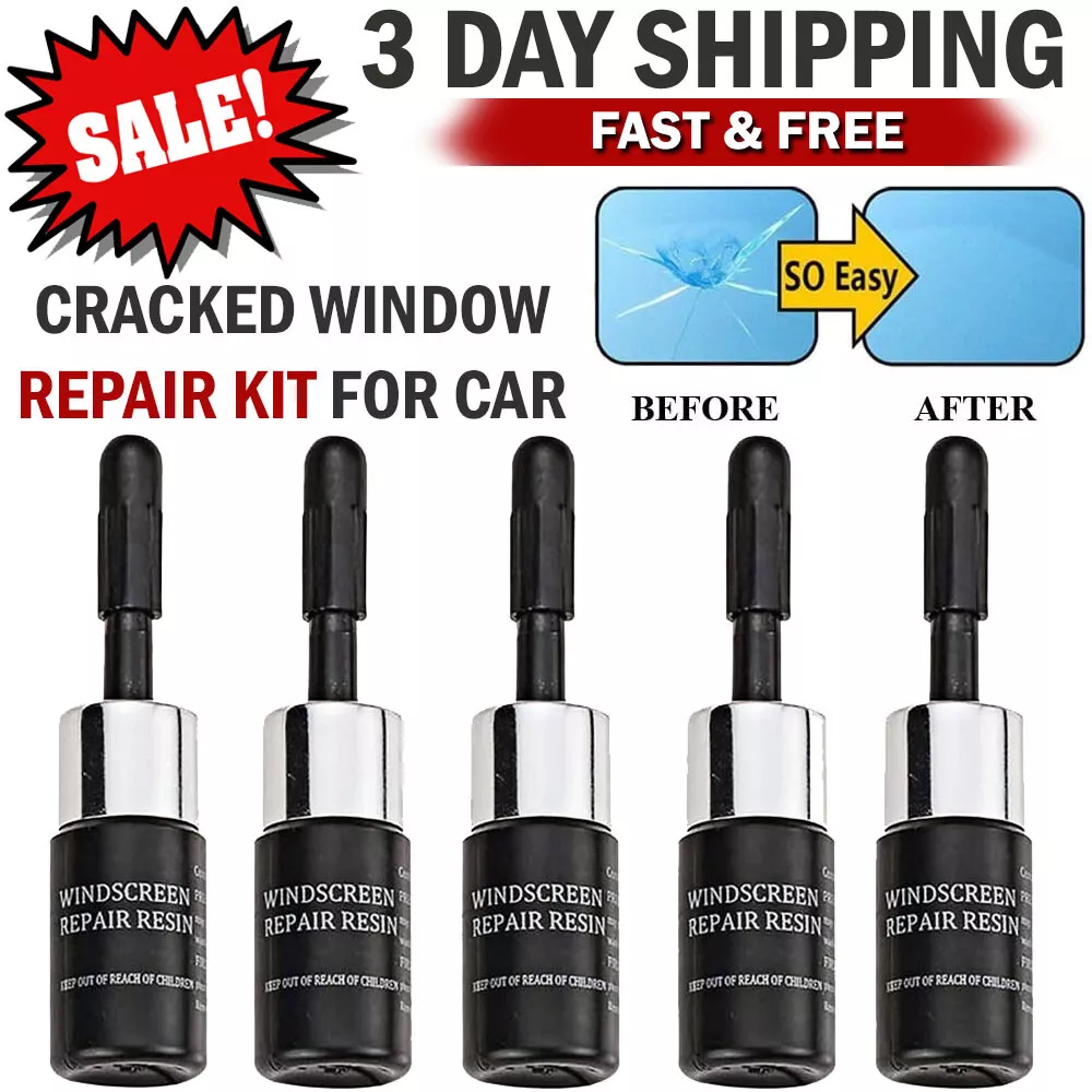 5-Pack Auto Glass Nano Repair Fluid Car Windshield Resin Crack Tool Kit  Crack US