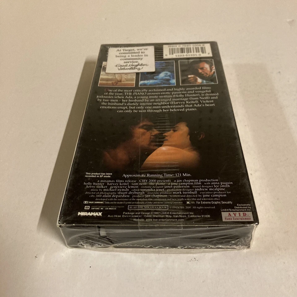 The Piano VHS 1994Holly Hunter Harvey Keitel Sam Neill NEW SEALED Watermark Foto 4 de 4