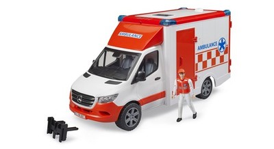 BRUDER 02676 MB Sprinter Ambulanz mit Fahrer und Light + Sound Modul