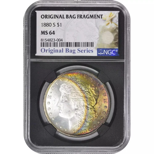 1880 S Morgan Silver Dollar NGC MS-64 Bag Series Monster Color Toning