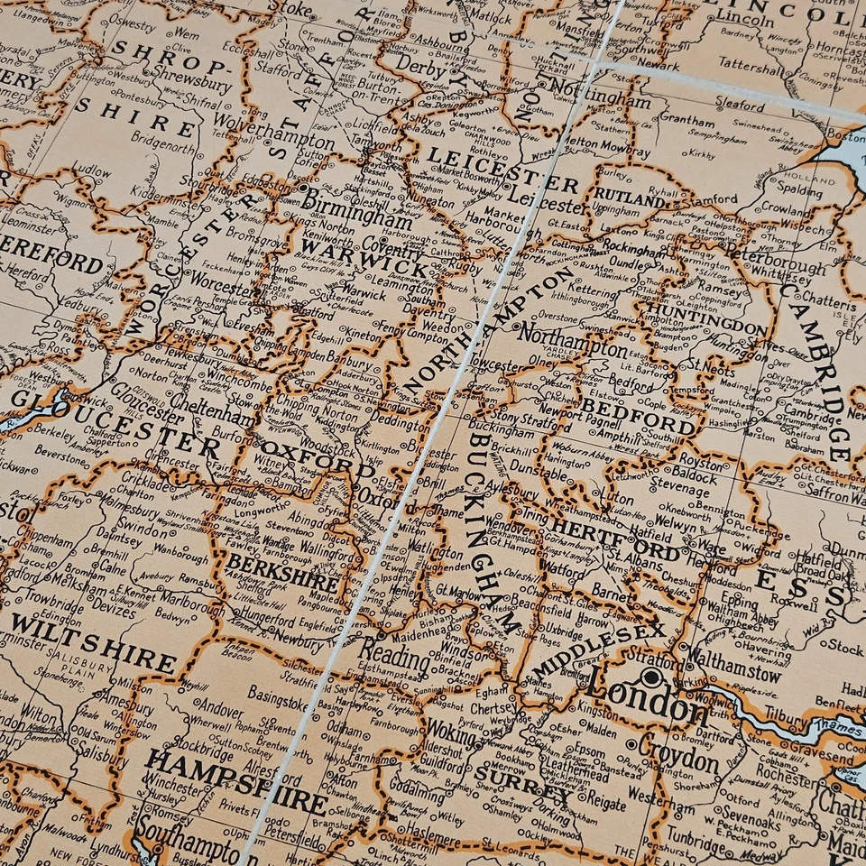 Linen backed A.J. Nystrom Literature Series British Isles Early 20th Century  - Image 4 of 4