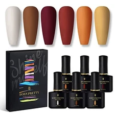  Gel Nail Polish Kit Cozy Campfire Gel Polish Set Red Caramel caramel coffee