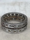 Vintage 925 Sterling Silver Ring Size K 1/2 Antique Gothic Eternity Band
