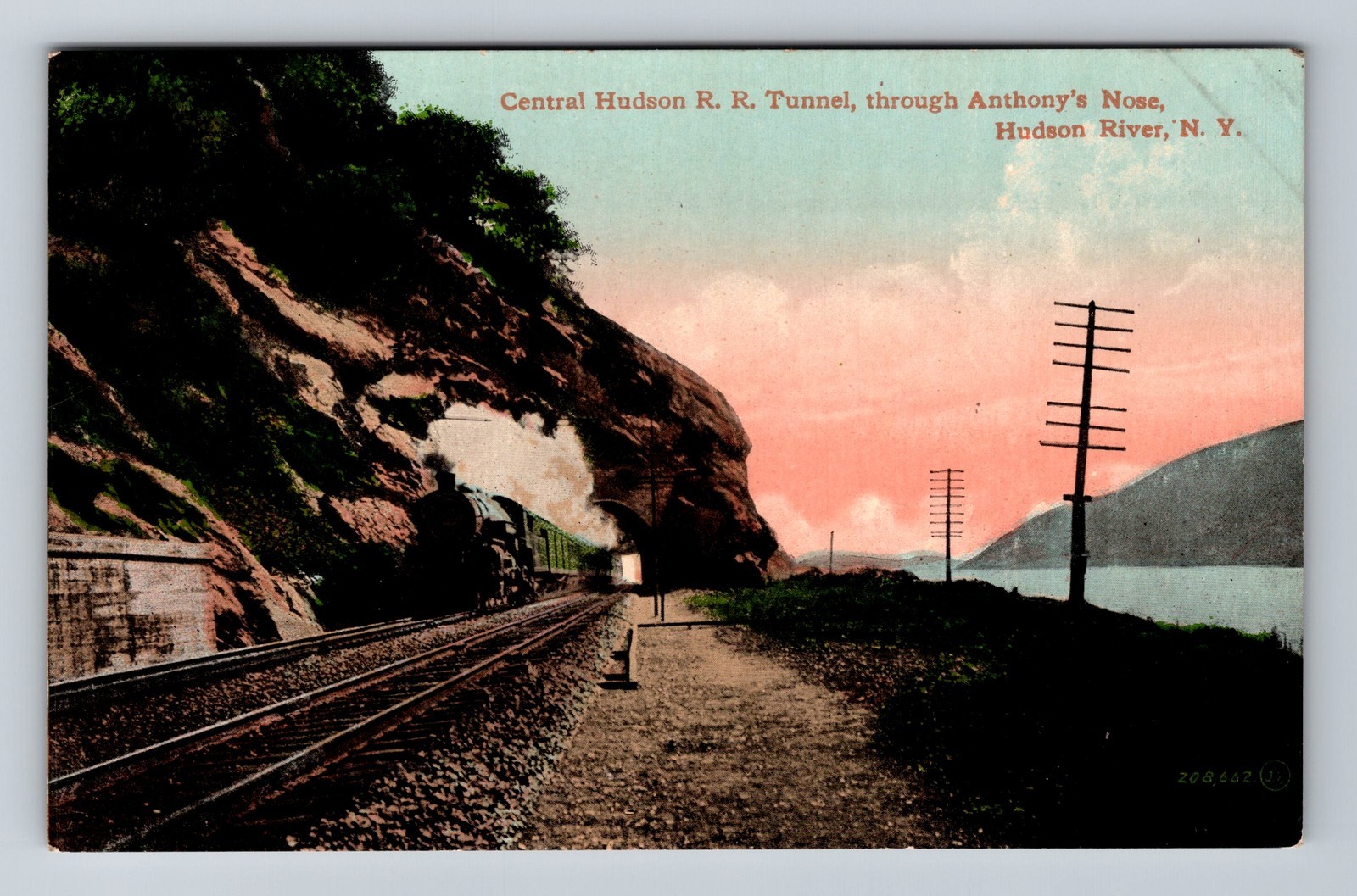 Hudson River NY-New York Central Hudson Rail Road Tunnel Vintage Postcard Post