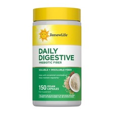 Renew Life Adult Daily Digestive Prebiotic 150 Count (Pack of 1), Natural