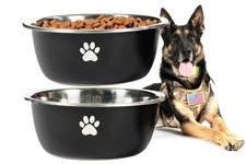 Large Dog Water Bowl 2 Pack, 1.3 Gallons 170oz Stainless Steel Extra Large Do...