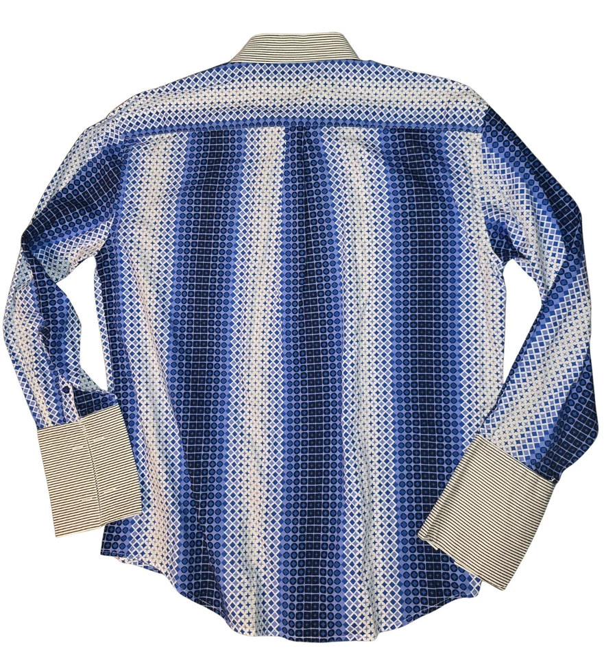 Новый с Ярлыками Daniel Ellissa мужчин XL 17,5 34/35 длинным рукавом рубашка на пуговицах синий w/галстук - Изображение 3 из 4