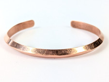 Vtg 6.2" Ladies Copper Cuff Bracelet Etched Domed Peak Design Native American