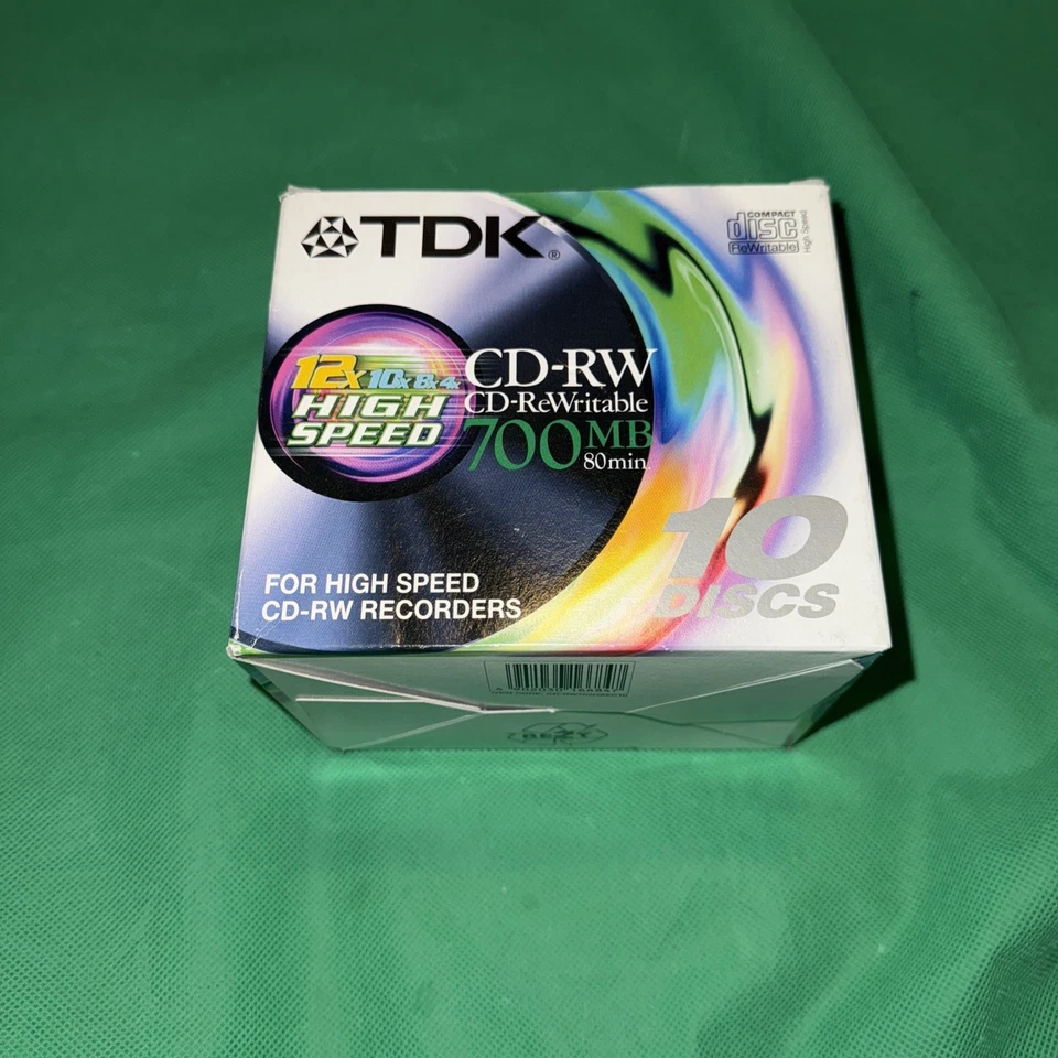 TDK Rewritable CD Discs 10 x Multispeed CD-RW 700 MB 80 Mins New and Sealed - Image 2 of 4