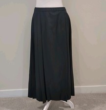 Pendleton Women's 10 Black Wool Preppy Pleated Midi Skirt Acadamia Quality