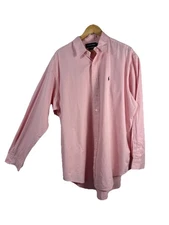 Polo Golf Ralph Lauren Lofting Shirt 100% Cotton XL Pink Plaid Old Money Classic