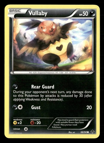 POKEMON VULLABY 68/98 POUVOIRS ÉMERGENTS COMMUNS LÉGÈREMENT JOUÉ - Photo 1/2
