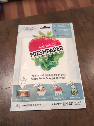 FreshGlow FRESHPAPER Fruit & Vegetable Food Saver Sheets 8 Pack Resealable Bag - Picture 1 of 2