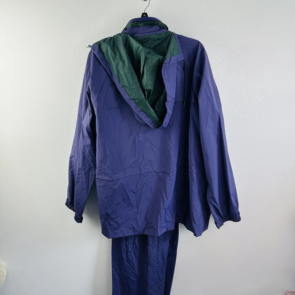 Stearns Purple Green Rain Gear Jacket And Pants Set Men’s Size XL - Image 4 of 4