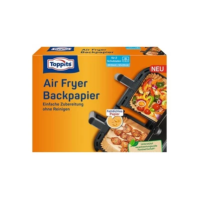 Melitta Toppits Backpapier Air Fryer Heißluftfritteuse Backofen Grill 12x20cm