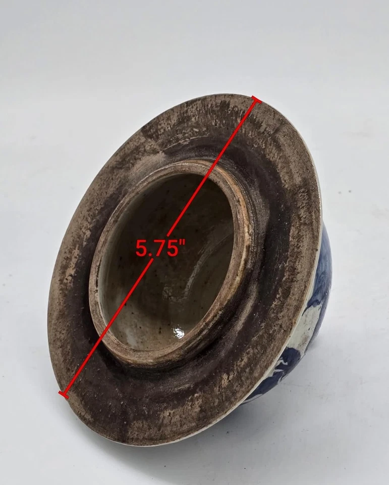 Tarros de jengibre azul y blanco antiguos de 19" de porcelana para niños Play Te... Foto 4 de 4