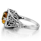 3CT Golden Citrine 925 Sterling Silver Nouveau Style Ring Sz 8 F6-5 — photo 2