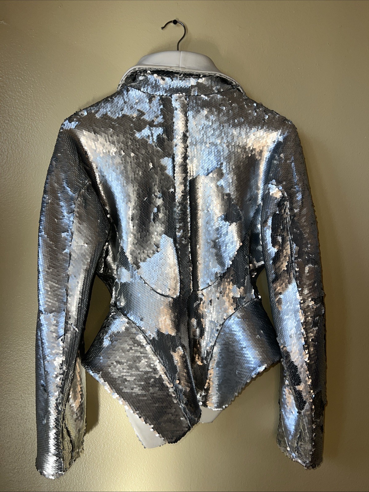 NU Silver Sequin  Sequence Pendulum Jacket Sz M - image 2