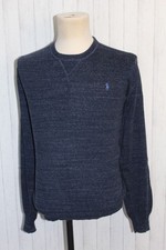 Men's Polo Ralph Lauren Crew Neck Cotton Blue Sweater Jumper Size XL