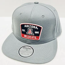 Zephyr Arizona Wildcats Logo Flat Hat Cap Adjustable Snapback Gray NCAA College