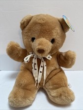 Vintage NWT 14" Russ Honey Bear tan plush stuffed 592 Shoelaces