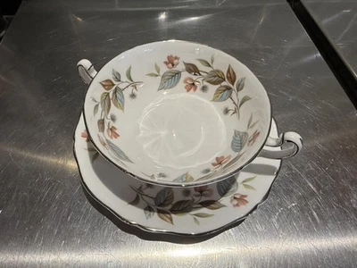 Royal Adderley Bone China Soup Bowls and Saucers Set of 4 - Image 1 of 4