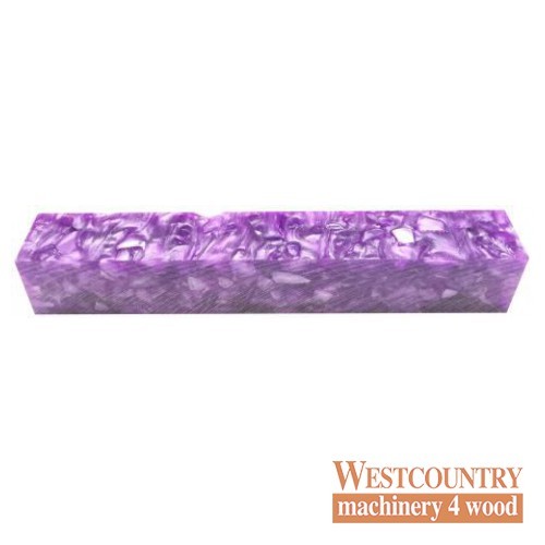 Charnwood Crush Acrylic Pen Blank AB09 - 20mm x 20mm x 130mm Pearl Purple