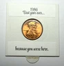 1986 P American Lincoln Memorial Penny no mint mark Make someone feel Loved! #B