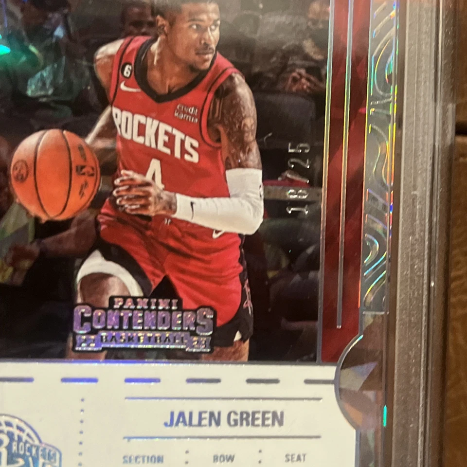 2023-24 Panini Contenders Jalen Green #16 Opening Night Ticket /25 PSA 9  SSP - Image 2 of 3