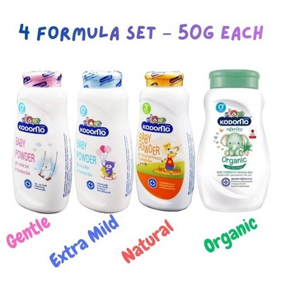 Kodomo Natural Protection Baby Powder Sensitive Skin 4 Formula Set 50g each