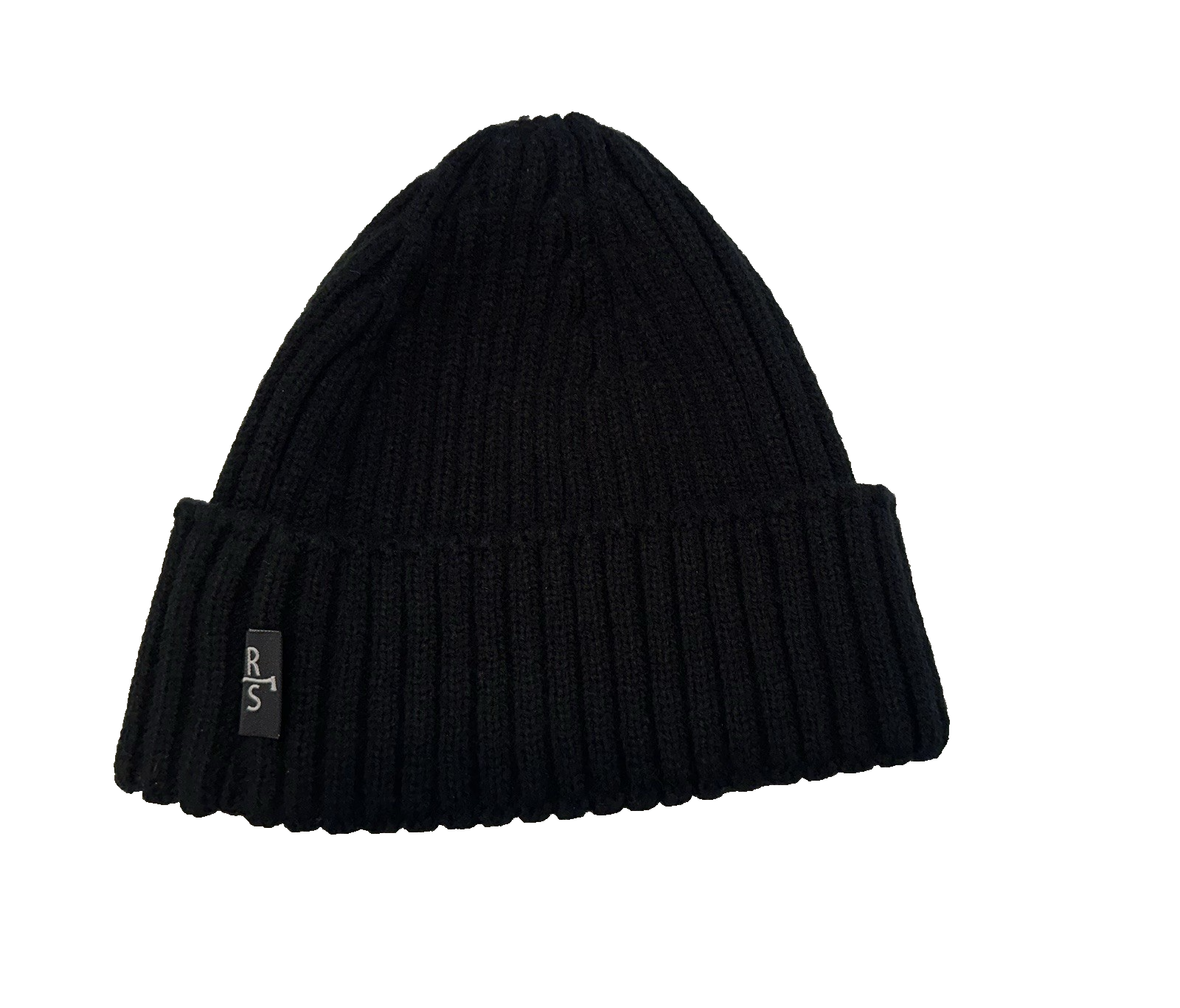 RS Mens Knitted Black Beanie Winter Hat
