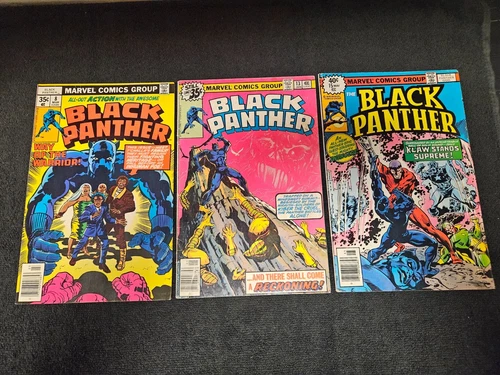 1978 MARVEL COMICS LOT OF (3) BLACK PANTHER #8 #13 #15 LOWER GRADE VINTAGE X-MEN