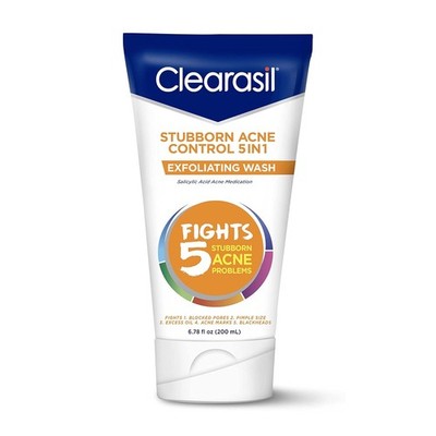 Clearasil Stubborn Acne Control 5in1 Exfoliating Wash, Maximum Strenght with 2%